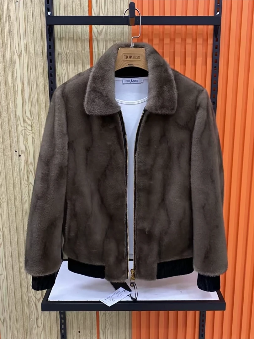 

Высококачественная модная мужская осенне-зимняя новинка: повседневная куртка из меха в европейском стиле для делового и повседневного образа