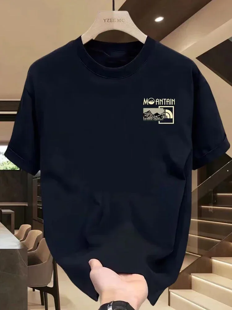 

Summer new trendy brand cotton short-sleeved t-shirt men's summer 2024 loose men's clothes comfortable and fashionable casual
