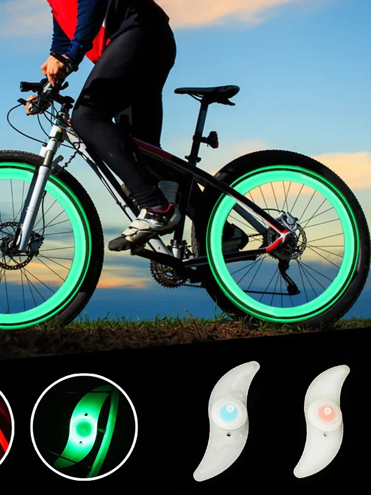 LumiÚre LED pour roue de vélo, lumiÚre d'avertissement de sécurité pour vélo, lampe à rayons Flash, lumiÚres de cyclisme en plein air