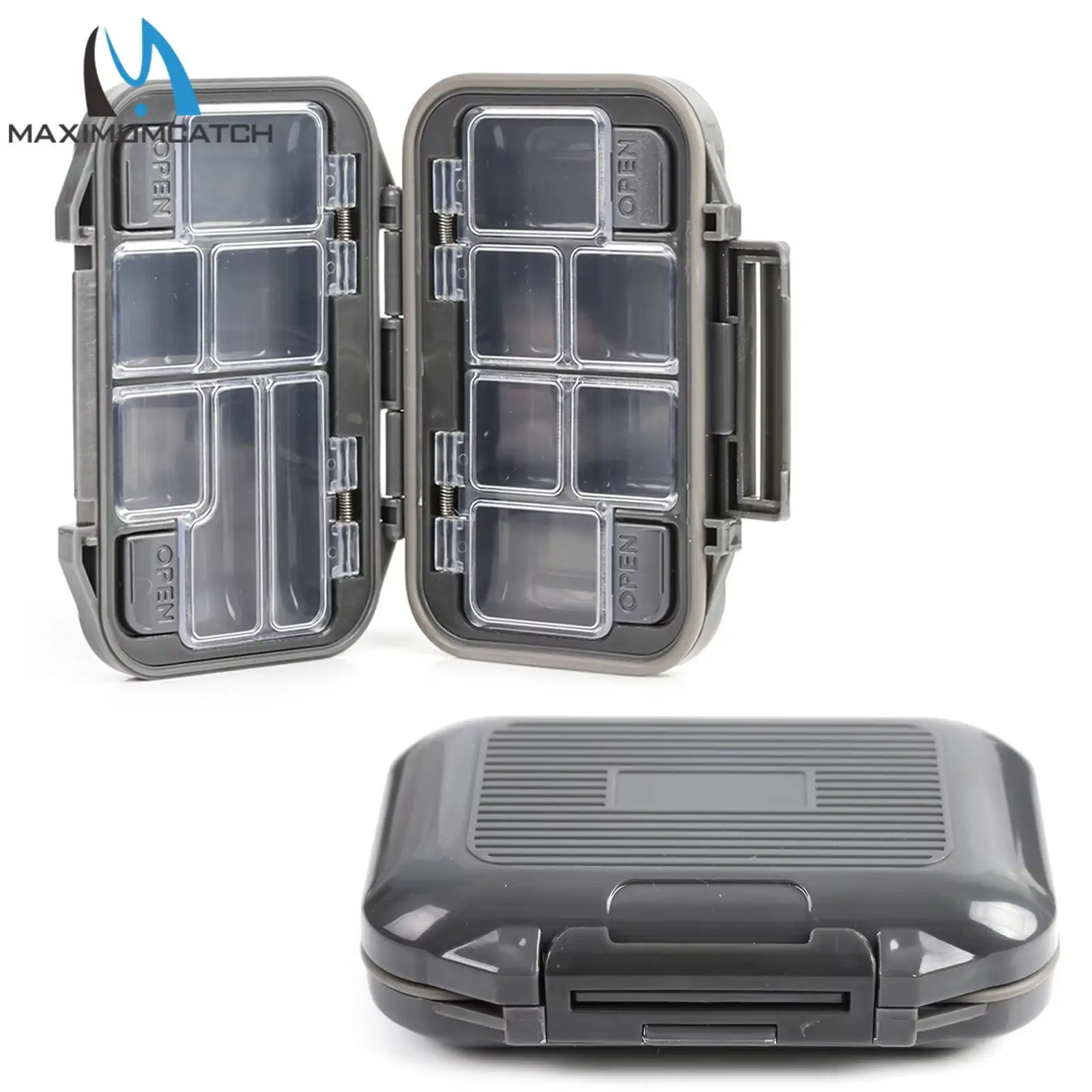 Maximumcatch Waterproof RO Plastic Fishing Hook Box 12 Compartments Waterproof Fishing Tackle Box 115*80*33mm