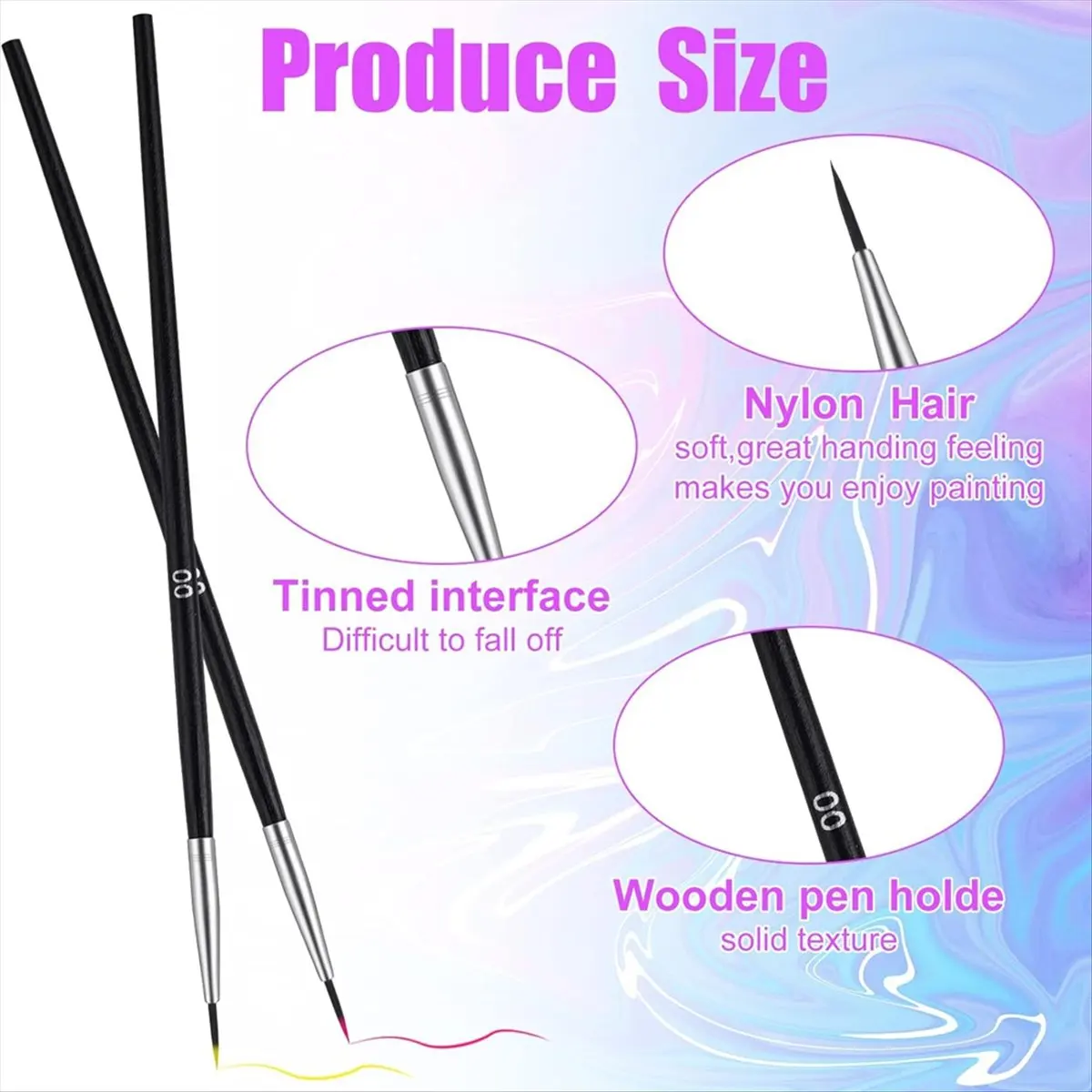 Stable- 200 Pcs Round Painting Brush Hand Made Drawing Detail Brushes Art Synthetic Fine Paint Brushes for Acrylic(Size00)