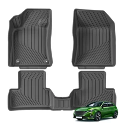 Left Drive for 2022 2023 2024 Peugeot 308 (Fuel only) TPE 3D Car Floor Mats Cargo Liner Trunk Pad Black Waterproof All Weather
