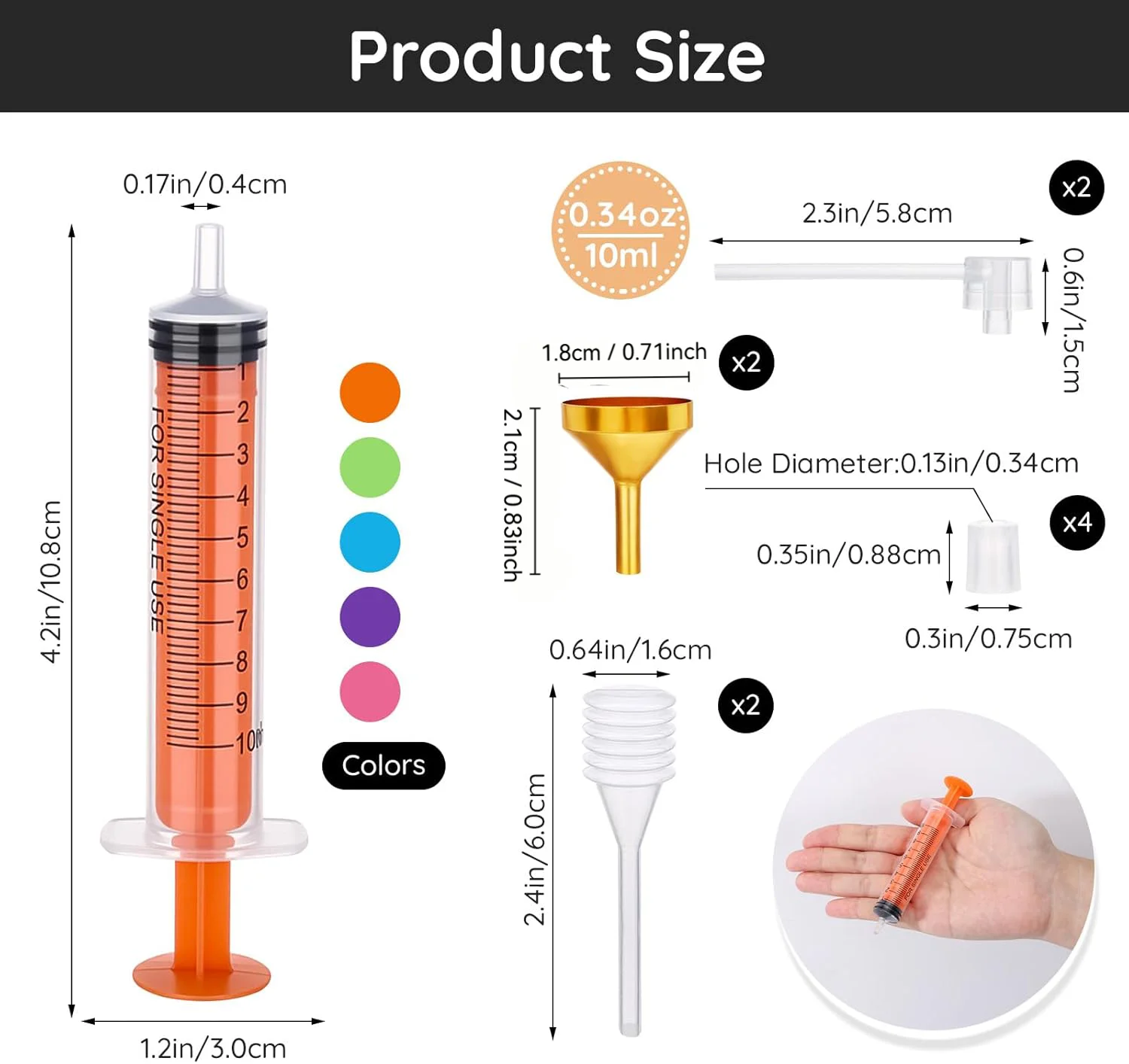 Perfume Refill Tool Kit 10ml Color Plastic Liquid Transfer Dispenser No Needle Mini Gold Funnel Transfer Adapter for Cologne Ton