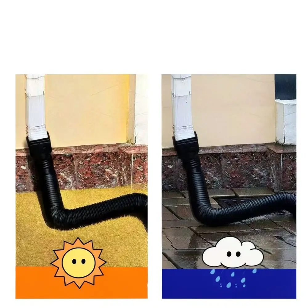 Adjustable HDPE Plastic Square Rainwater Drain Pipe Extender Gutter Hose For Villa Outdoor Wall Protection