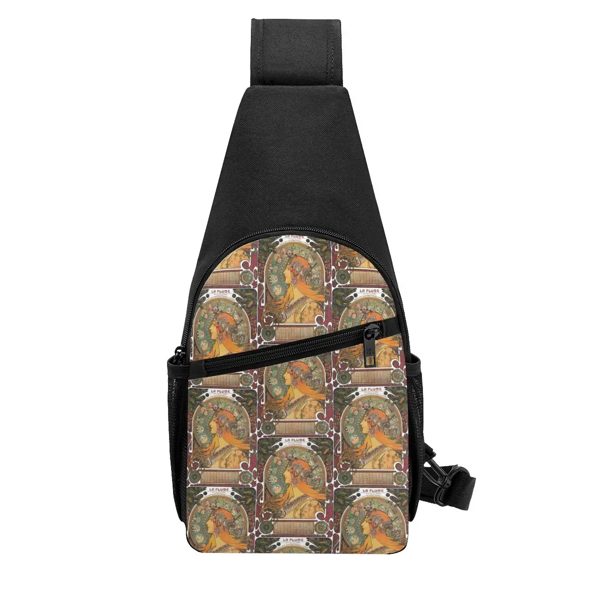 Zodiac Original Version By Alphonse Mucha (1896) ORIGINAL COLORS Men Sling Crossbody Backpack Chest Bag Daypack Shoulder Bag