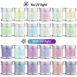 5g/Bottle UV Sensitive Color Temperature Changing Powder DIY Epoxy Resin Mold Glitter Powder UV Light-Changing Cosmetic Pigments