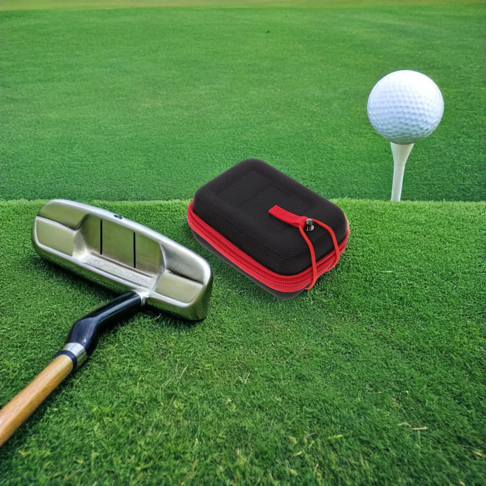 

2Pcs Golf Rangefinder Case Hard Shell Shockproof Protective Storage Bag Red Zipper Portable Sports Gear Outdoor Use
