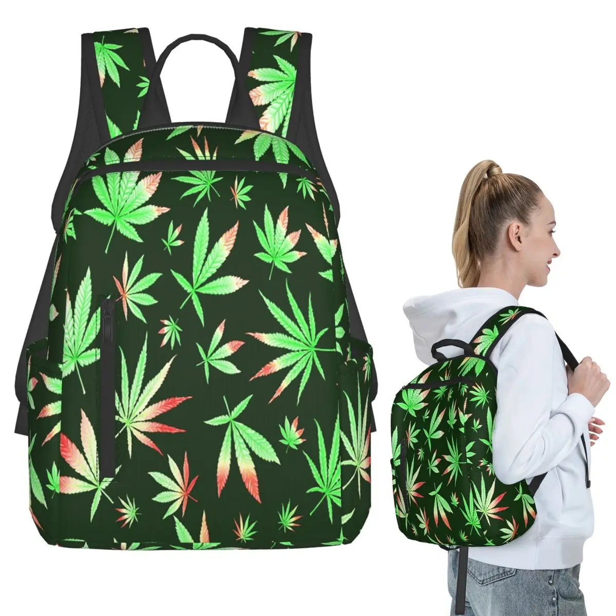 

Colorful Gradient Leaves Backpack Student BookBag Children School Bag Computer Shoulder Bags Boys Girls