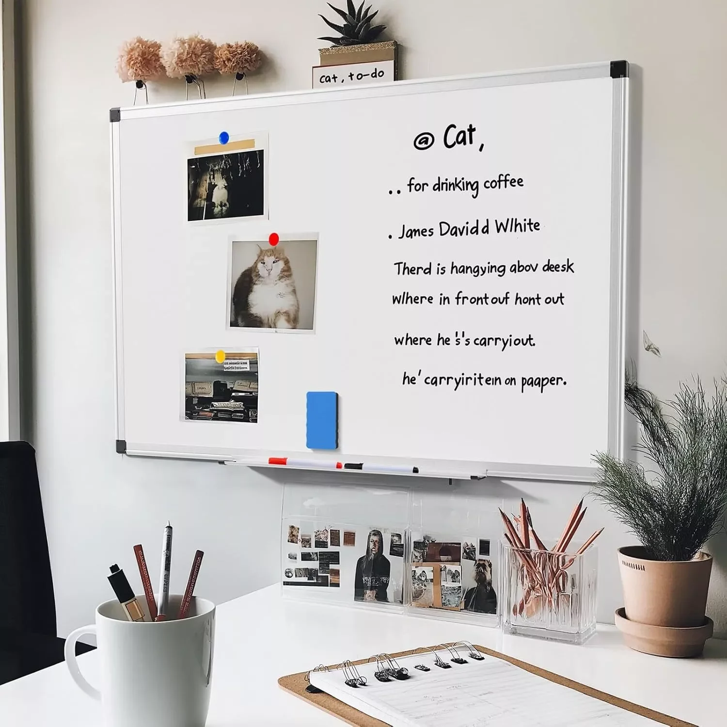 Placa magnética seca de 36 x 24 polegadas para apagar quadro branco para escritório em casa e escola