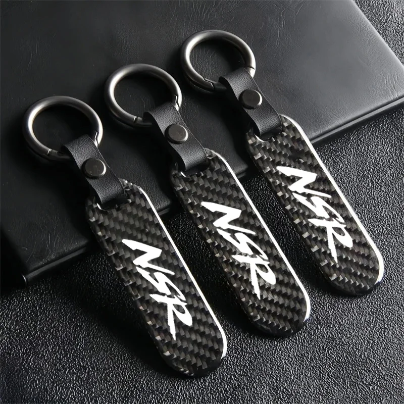 For HONDA NSR125 NSR150 NSR250 NSR 125 150 250 Motorcycle Key chain Carbon Fiber Keychain