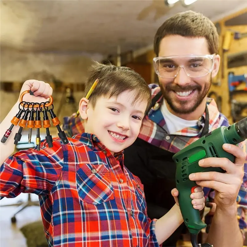 M11K-مجموعة محول مفك براغي سداسي محمول - 18 قطعة سلسلة مفاتيح حامل بت 1/4 بوصة، 3/8 بوصة، 1/2 بوصة تدريبات وأقفال بمقبس #3