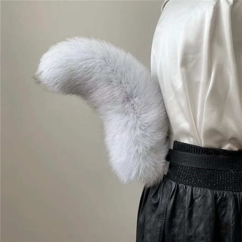 Cosplay Props Fox Tail Artificial Plush Fox Tail Sexy Adjustable Belt Anime Accessories Cosplay Costume Bendable Lifelike Tail