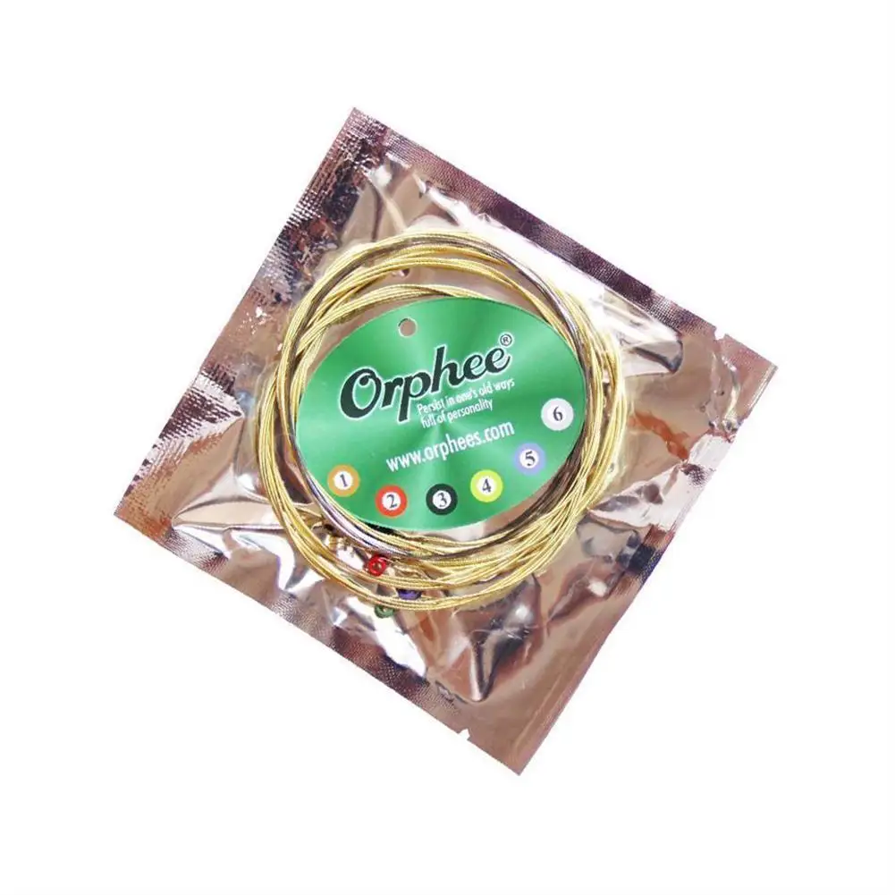 6PCS Acoustic Guitar String Hexagonal Core ORPHEE-TX Series Bright Tone Metal String Guitar Parts Accessories