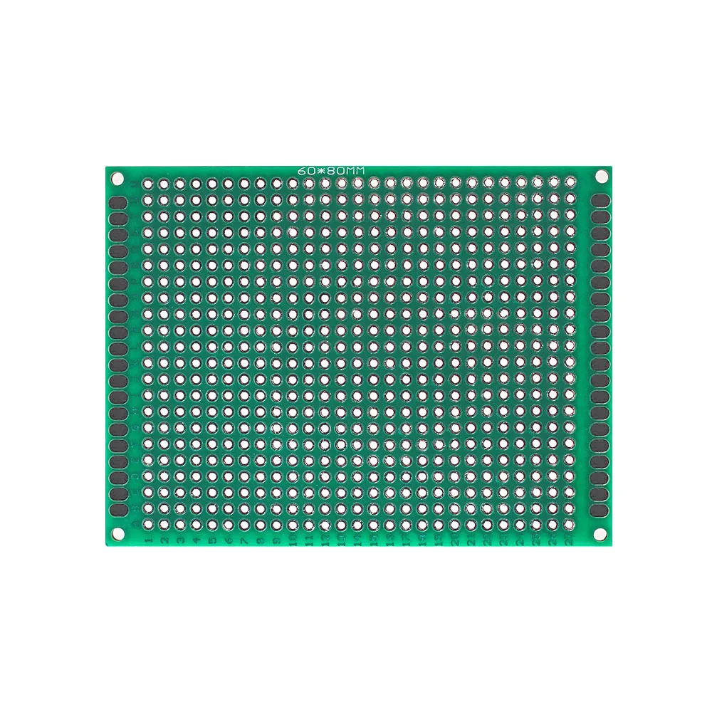 5ชิ้นบอร์ด PCB สองด้าน6*8ซม. ต้นแบบ DIY สีเขียว PCB แผ่นกลมสากล