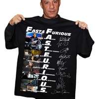 Fast.And. Furious Characters Signatures Mens T-Shirt. Premium Cotton Short Sleeve O-Neck Unisex T Shirt New S-3XL