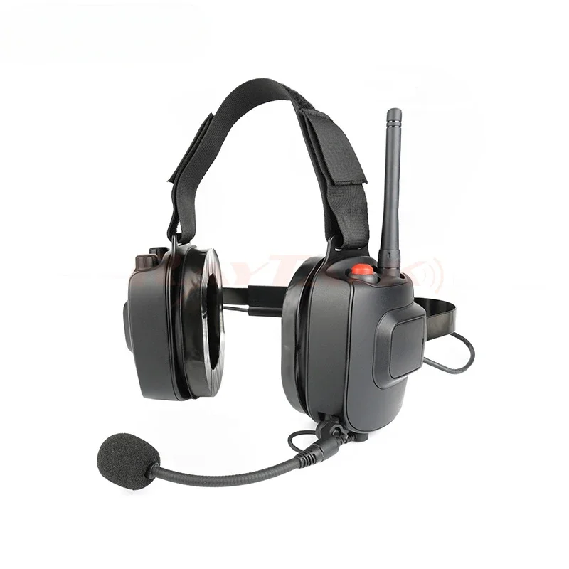 Professional Behind-the-head Radio Headset Heavy Duty Headset with Built-in Two-way Radio