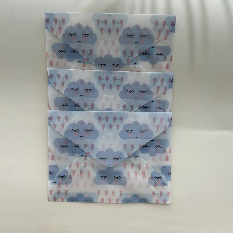 3pcs/lot Blank Translucent Envelope for Invitations Postcards European Giftbox Message Card Envelopes Wedding Business Letters