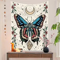 Boho Butterfly Tarot Hippie Tapestry Aesthetic Moon phase tapestries Wall Hanging for Bedroom