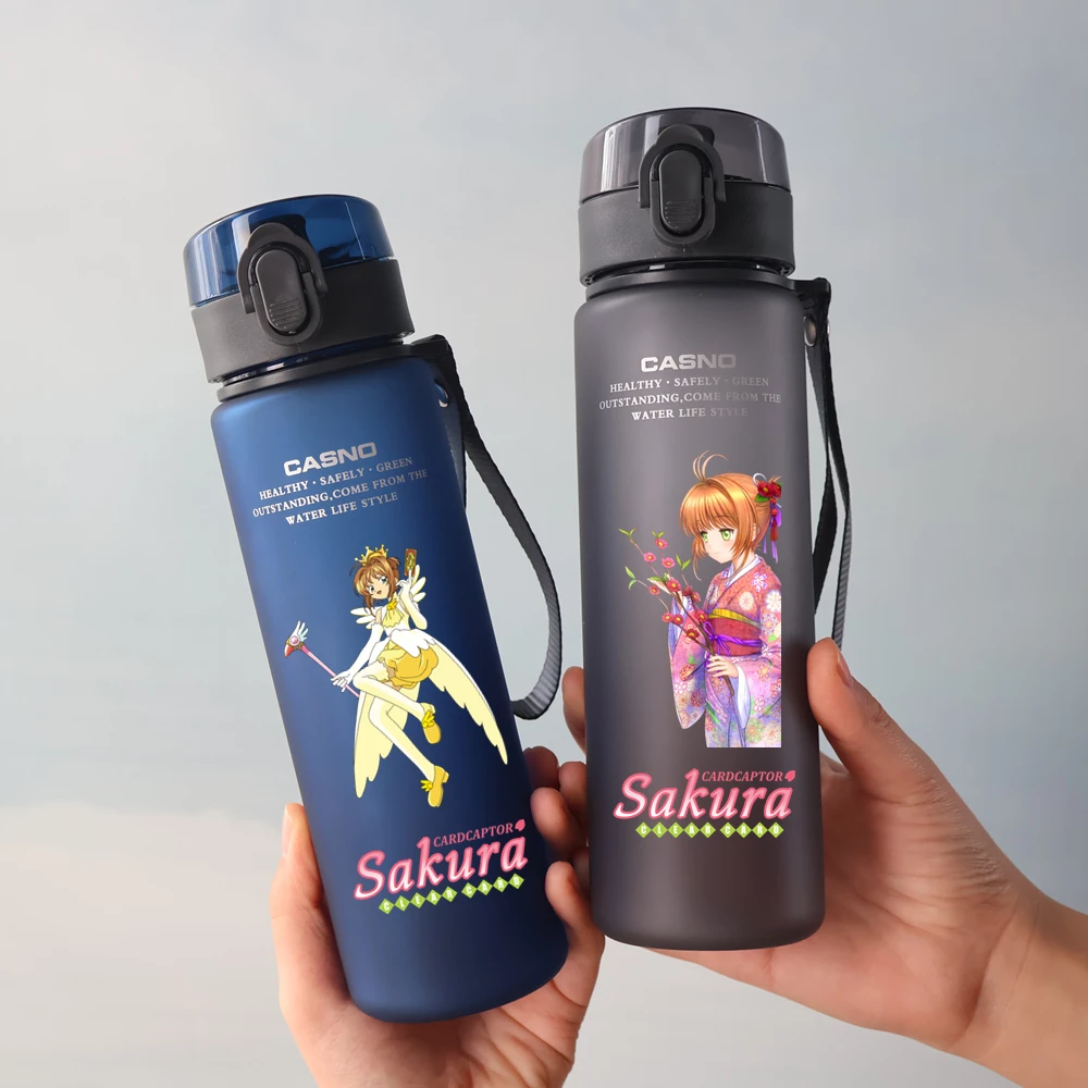 Cardcaptor Sakura Water Bottle 560ML Portable Plastic Water Glass Adult Kid High Capacity Sports Anime Water Cup
