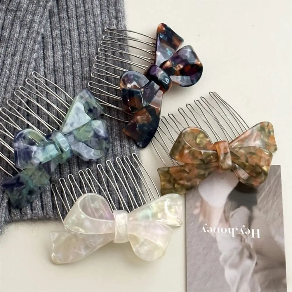 Bow Fixed Bangs Barrettes Traceless Hairpins Bowknot Girl Bangs Clip Korean Barrettes Acetic Acid Hair Clips Women Hair Comb