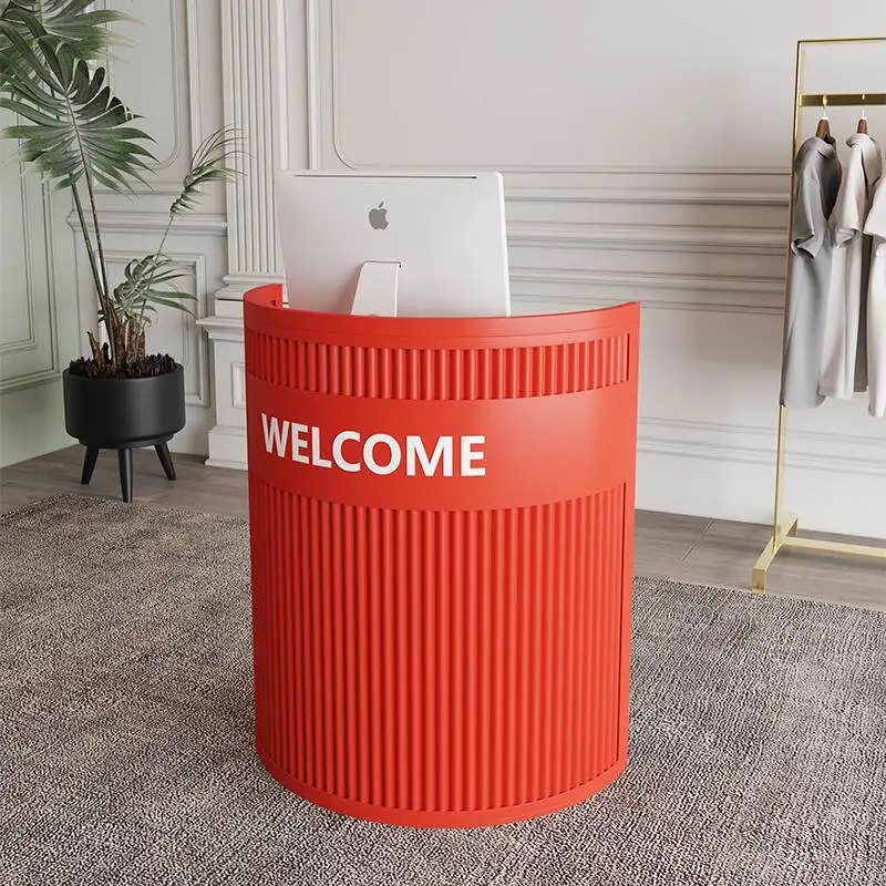 Beauty salon store small bar checkout page curved shopping guide desk simple semicircular welcome reception desk customization