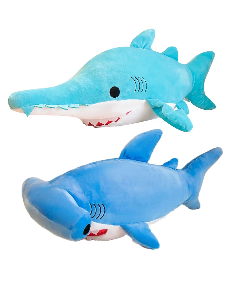 60-100cm Hammerhead Shark Soft Plush Toy Christmas Gift Sea Serrated Shark Pillow Cushion Kids Stuffed Toy Gift Cartoon Hammerhe