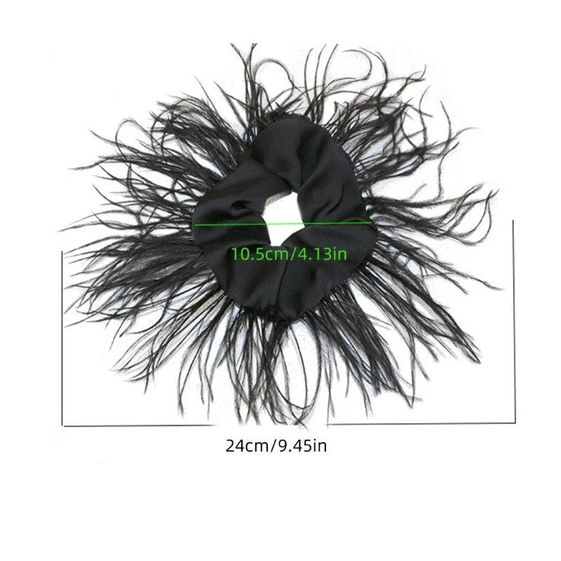 Girls Feather Hair Tie Ostrich Feather Hair Scrunchies Headdress Headwear Gift 1920s Furry Hair Accessories for Women