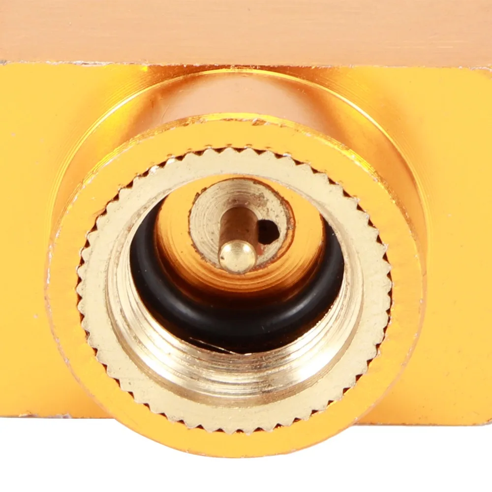 Brass Alloy Gas Refill Adapter Gold Threaded Connector Fuel Transfer Valve Metal Construction Vent Release Valve