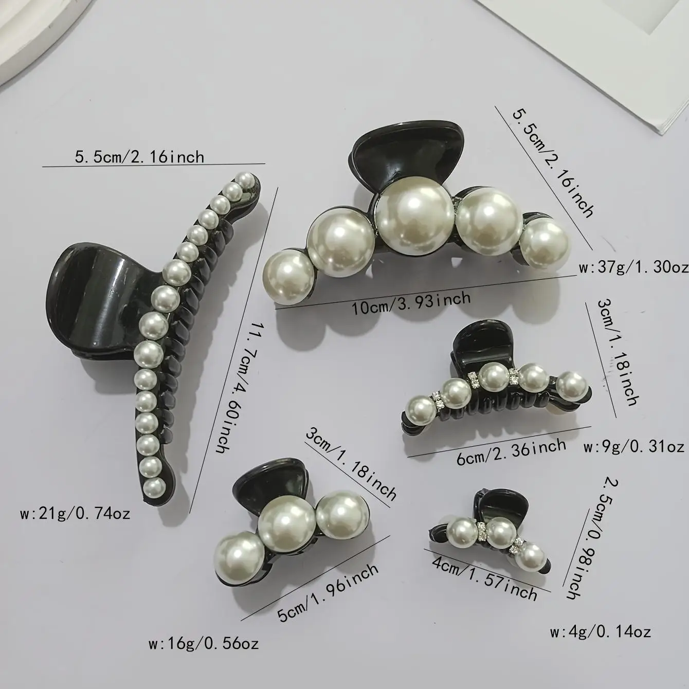 5 uds. De cuentas de diamante para mujer, clip de tiburón, cabeza trasera, simple y elegante, adecuado para uso diario en fiestas