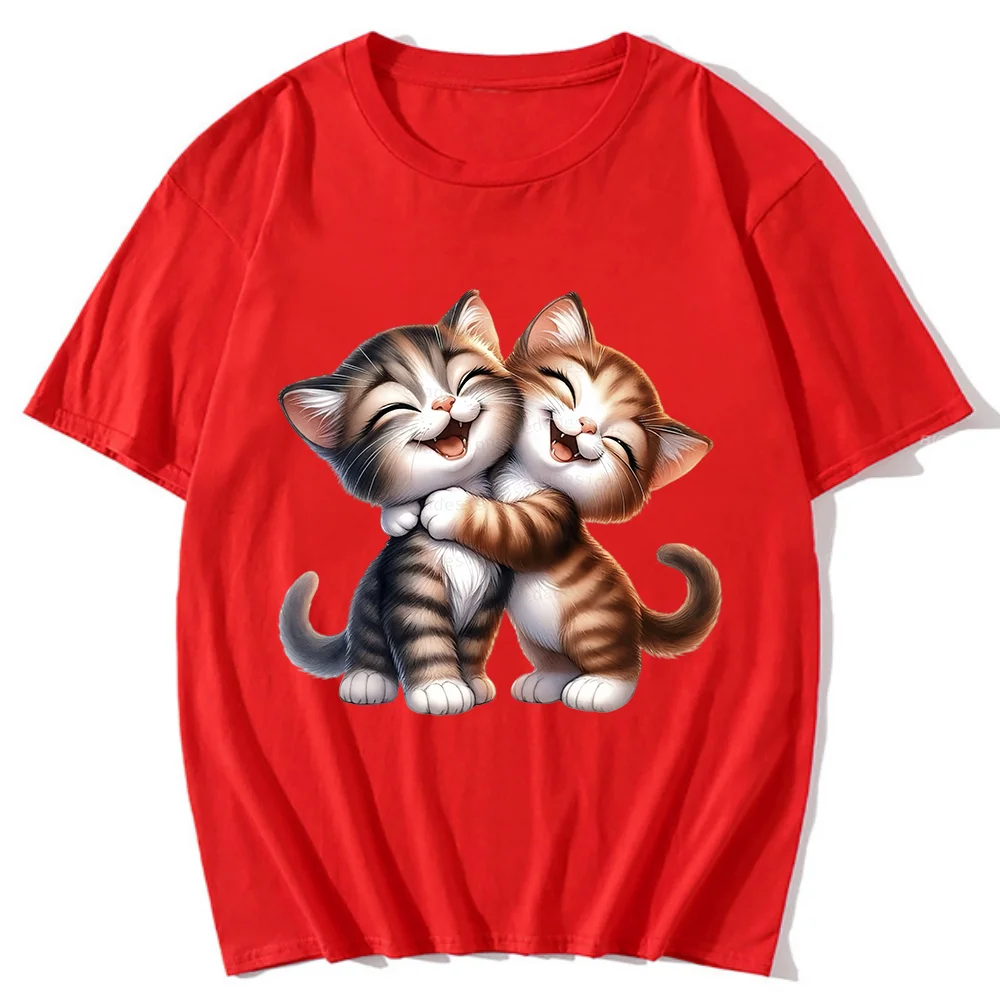 Lover Cat Comics t shirt Cartoon tops y2k Minimalist Male Female Neutral Casual Original women ropa de mujer graphic  men shirts