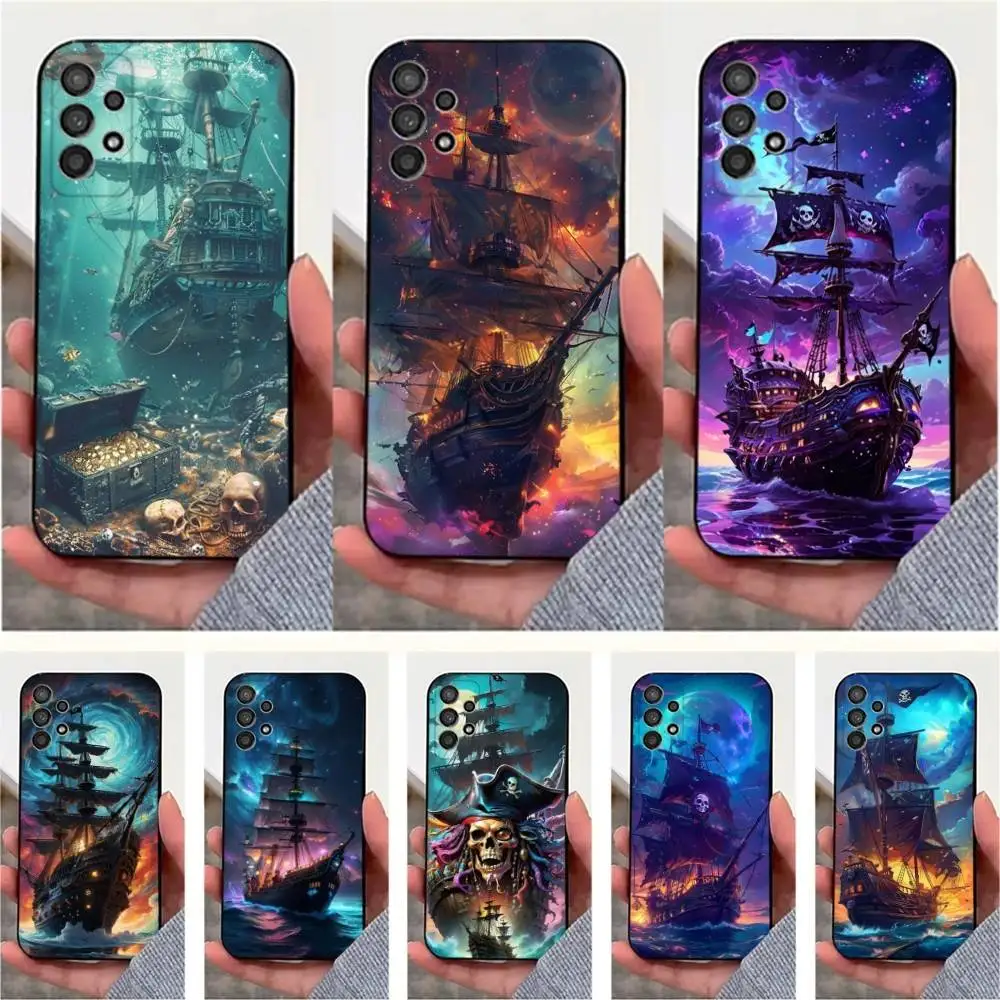 

Pirate Ship Case For Samsung S22,S21,S9,S25,S24,S23,Ultra,FE,S20,S10,Plus,Lite,Soft Silicone Black