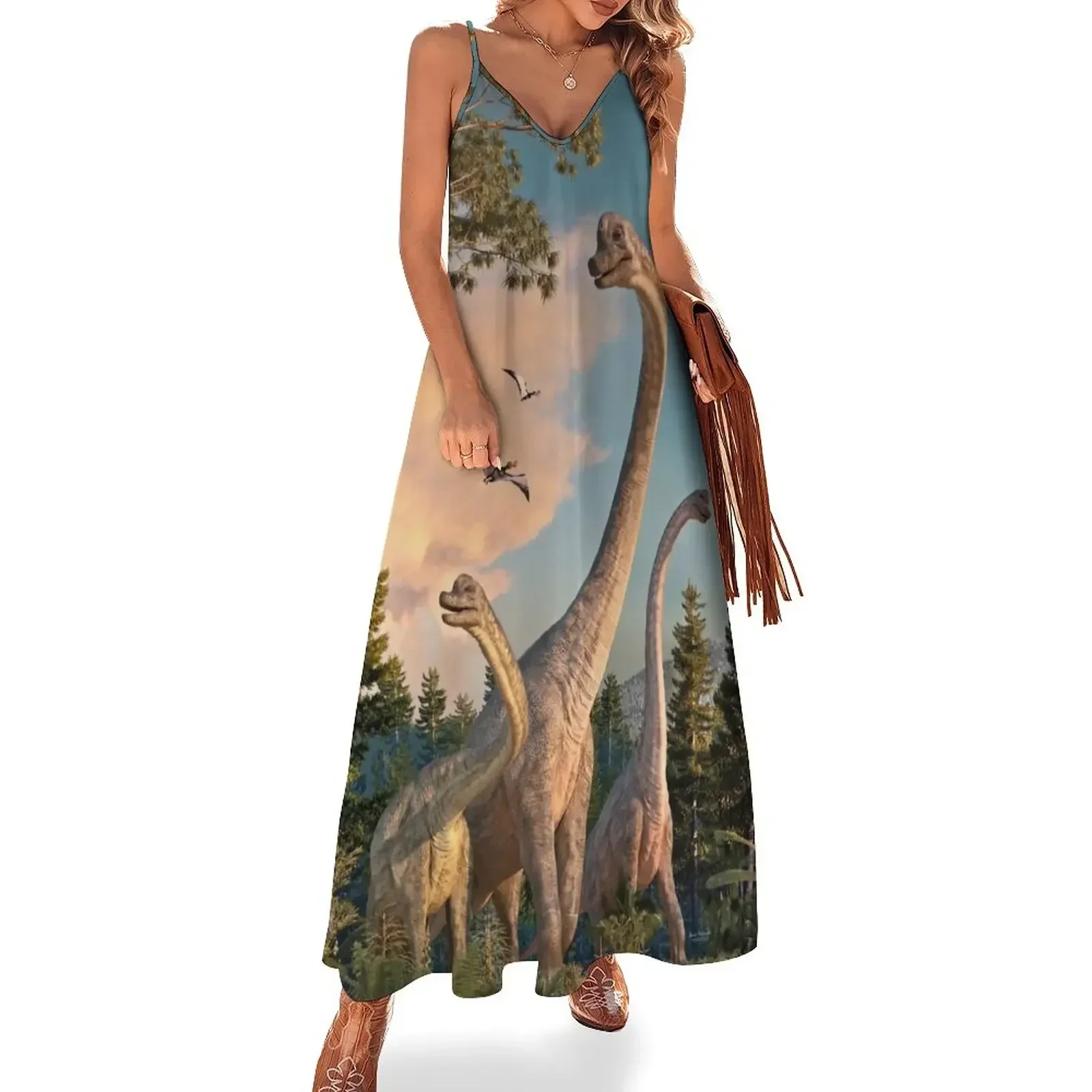 Brachiosaurus Walk Sleeveless Dress dress for woman women party dresses Dresses gala Dress