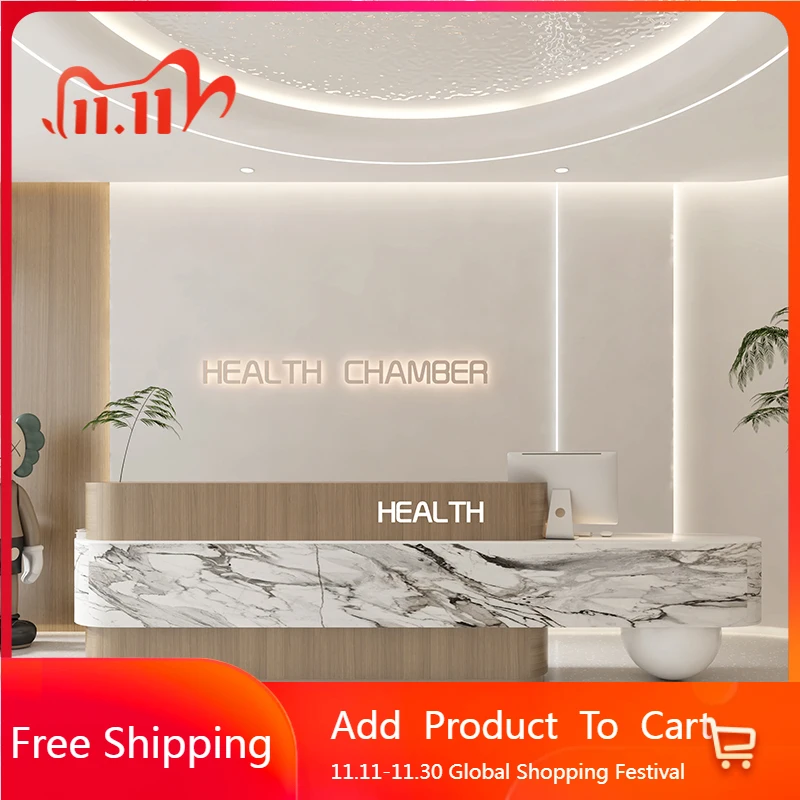 

Luxury Shop Reception Desks Modern Shelves Restaurant Company Desks Unique Salon Drawer Design Escritorio Commercial Furniture