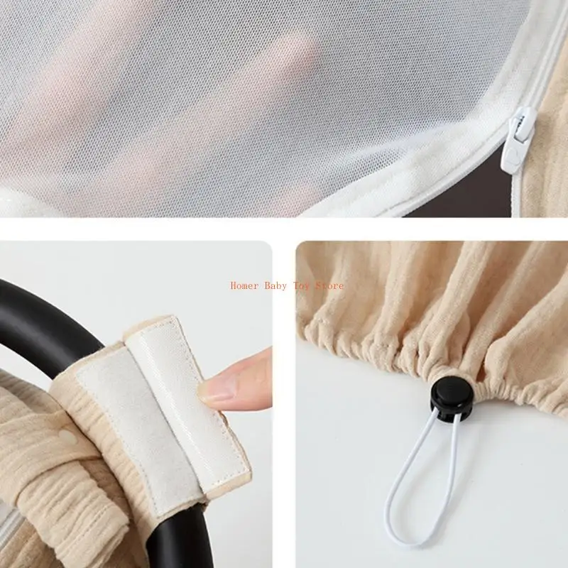 

J0PF Breathable Mesh Car Covers Stretchy Cotton Canopy Covers for Babies Safety