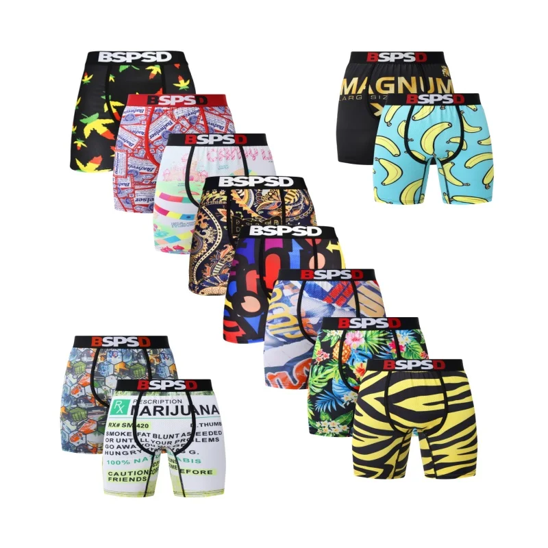 

Man Underwear Sexy Printed Boxershorts Breathable Mens Trunks Plus Size S-XXL Man Swimming Underpants Men's Panties Boxer Briefs