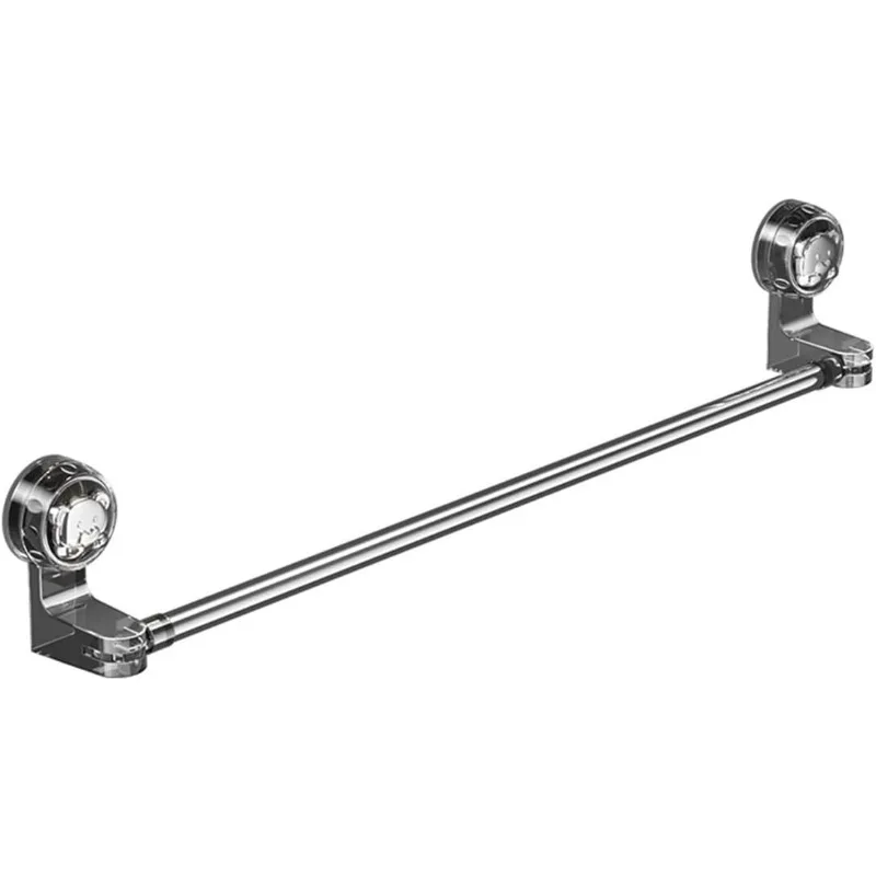 Suction Cup Retractable Towel Rack Rotatable Drill Free Bathroom Slipper Hanger Storage Shelf Organizer Bar for Shower