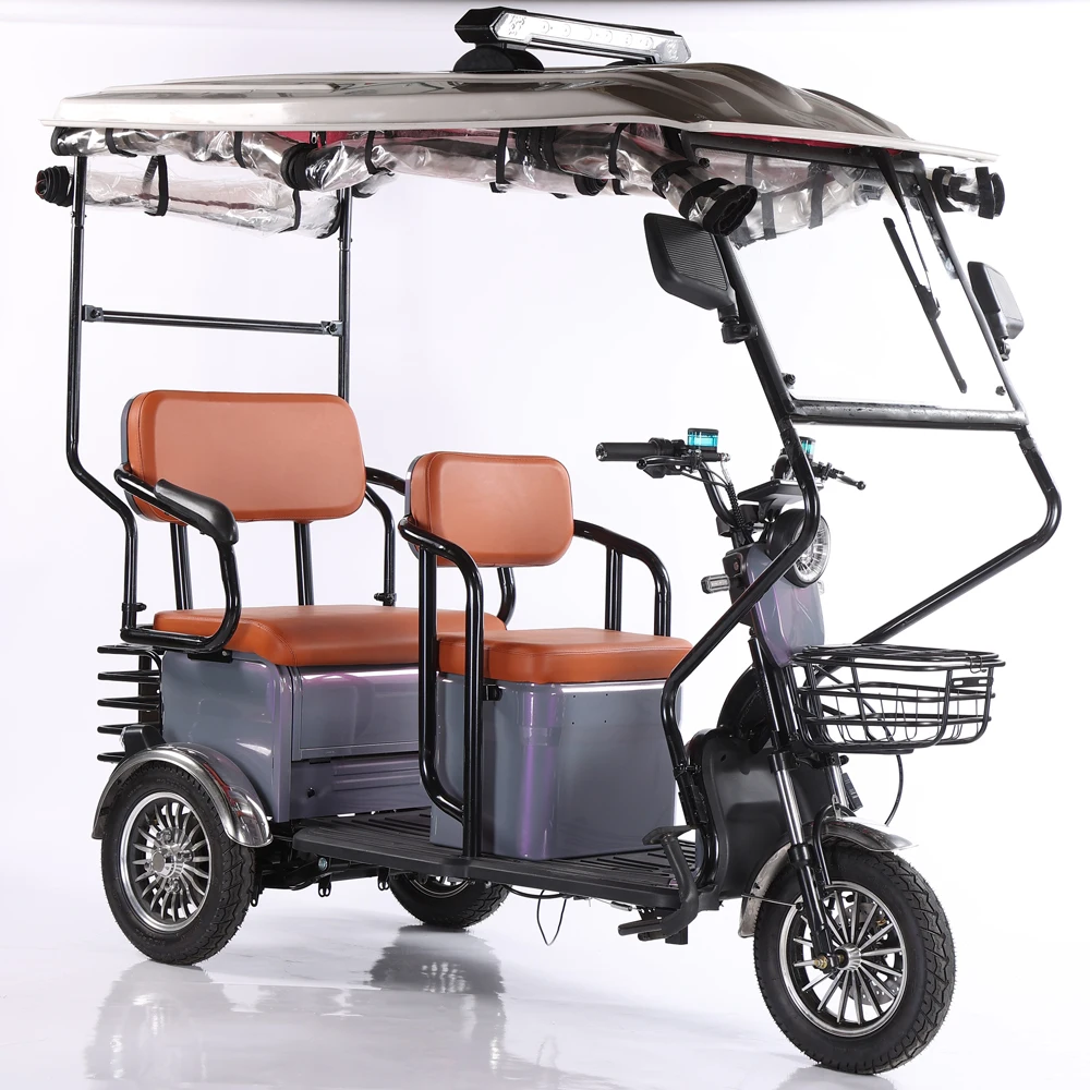 الجملة مخصصة 800 واط/1000 واط دراجة ثلاثية العجلات الكهربائية 60 فولت مفتوحة 100% بطارية الرصاص الحمضية ثلاث عجلات سكوتر كهربائي للركاب