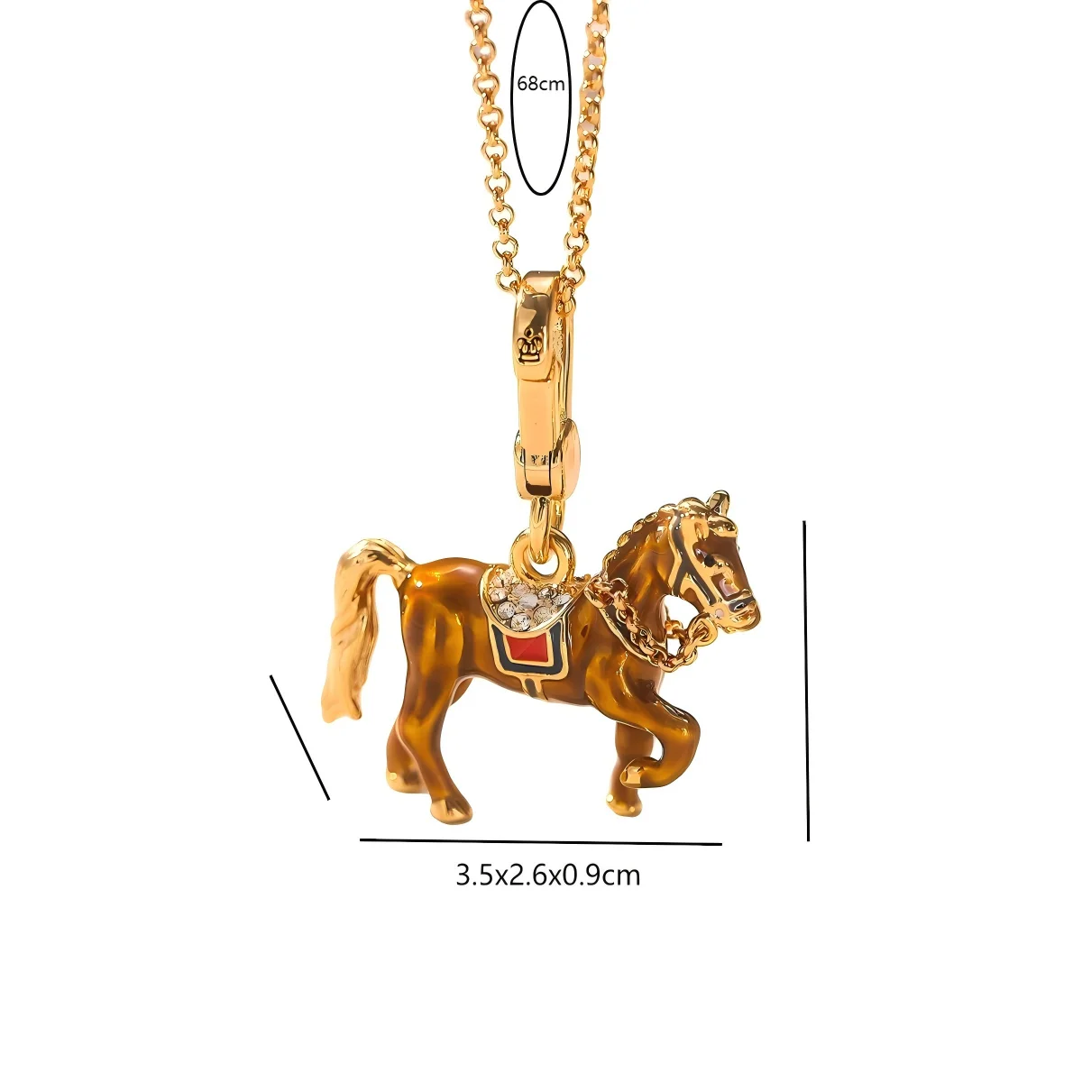 1PC Mini Fashion Enamel Glaze Brown Horse Pendant, Exquisite Bag Keychain Necklace Design, Clothing Accessories Chain Decor Gift