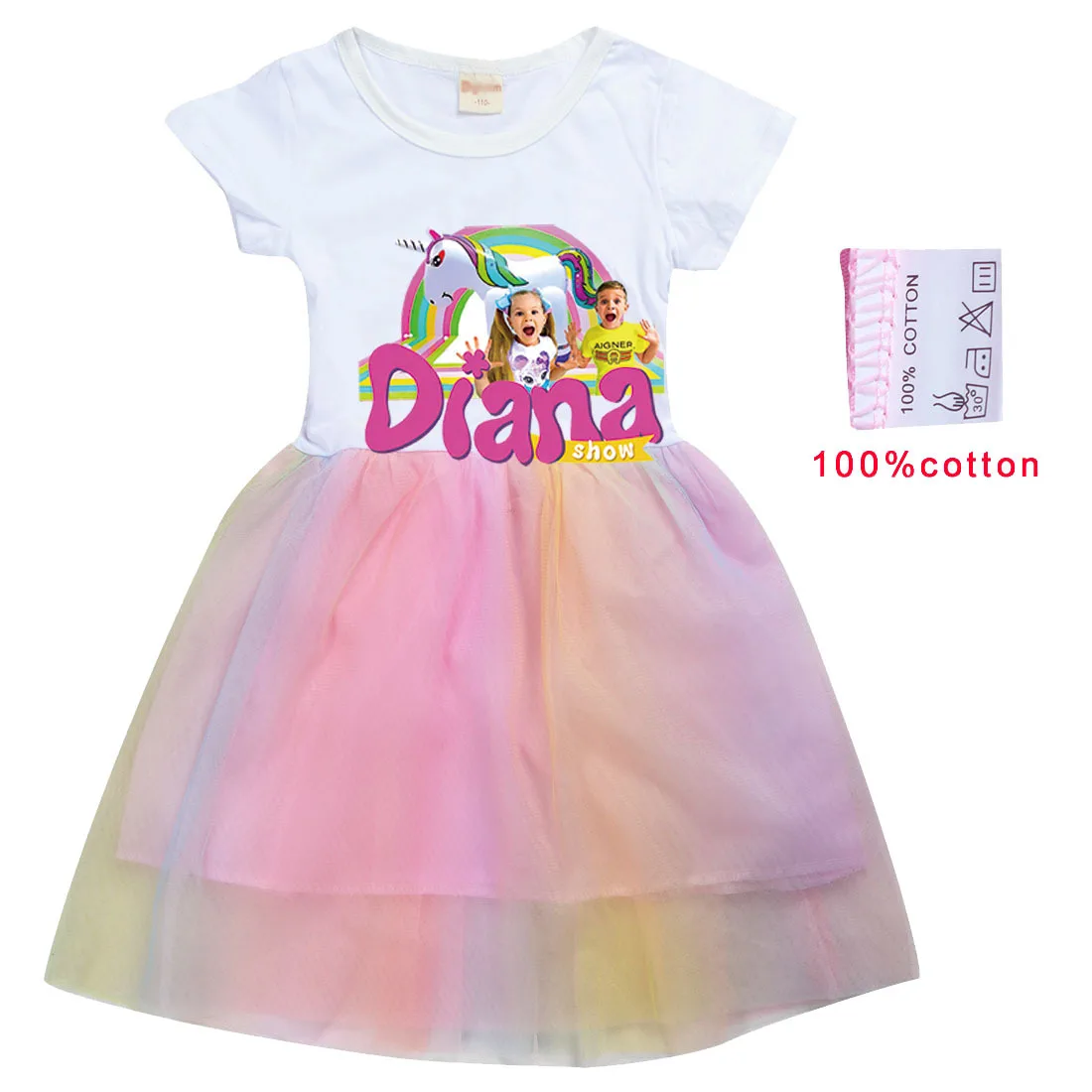 Diana and Roma Clothes Kids Short Sleeve Dress with Bag Baby Dresses Toddler Girls Halloween Girl Costume Children's Clothing