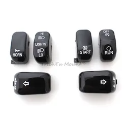 Motorcycle Handlebar Control Buttons Black Switch Housing Caps Cover For Harley Sportster Touring Road King Softail Dyna Fat Bob