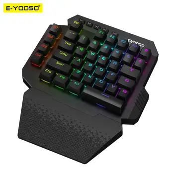 E-YOOSO K722 RGB 2.4Ghz 무선 미니 기계식 게이밍 키보드, 블루 스위치 44 키 게이머, 컴퓨터 PC 노트북용