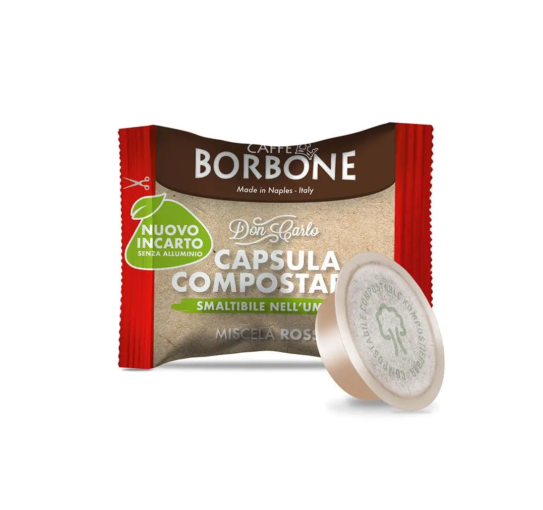 Café Borbone Don Carlo compostable, mélange rouge-100 capsules-Compatible avec les machines domestiques Lavazza * Mio *