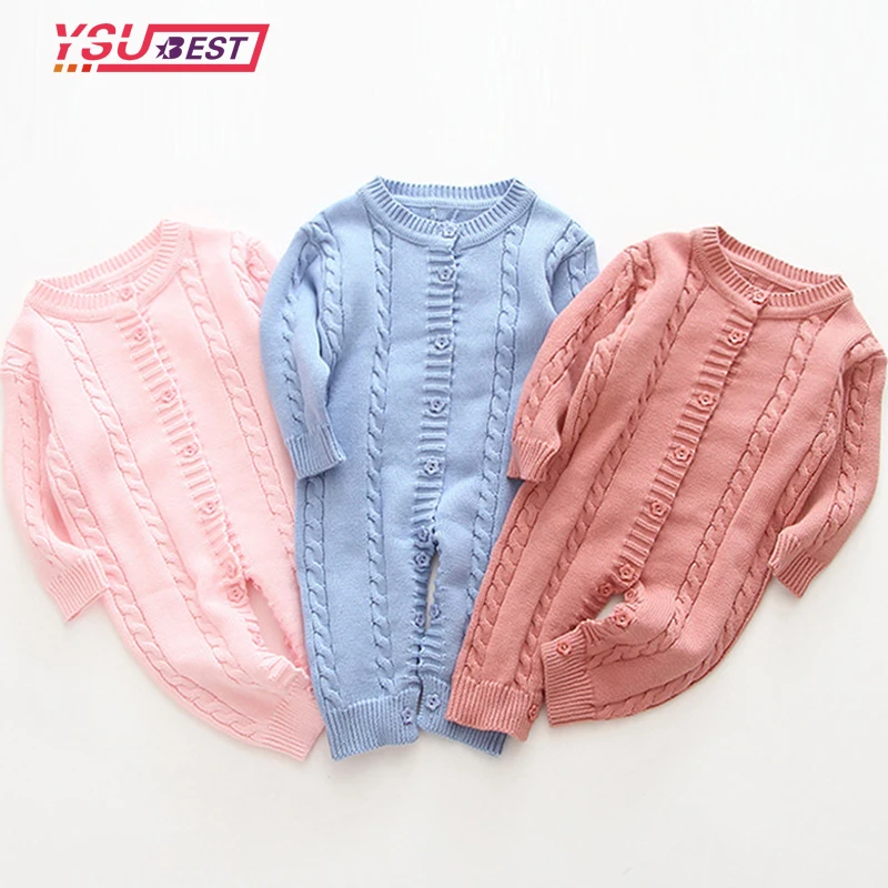 

Newborn Baby Romper Cotton Autumn Baby Knitted Rompers Knitted Toddler Girl Clothes One Piece Overall Infant Boy Jumpsuit Outfit