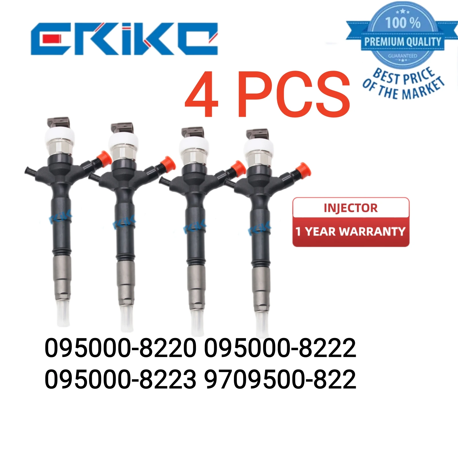 

4 PCS 095000-822# Fuel Injector Assy 095000-8220 095000-8222 095000-8223 9709500-822 Fuel Dispenser Injector for Toyota