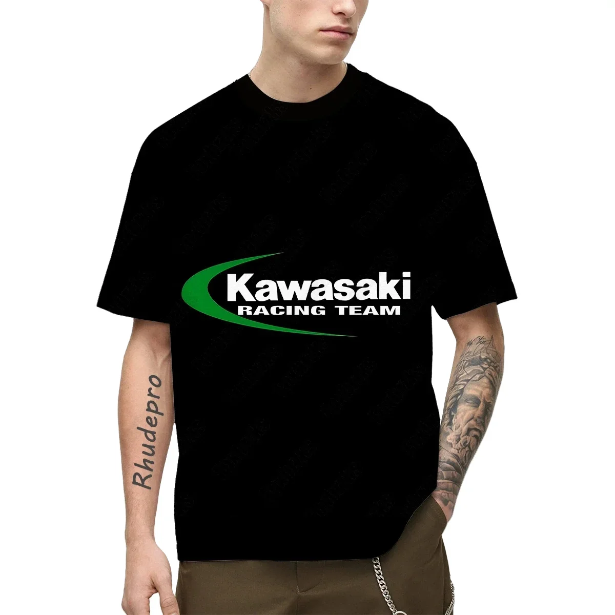 

Мужская футболка Kawasaki, мотоциклетная футболка, футболка для верховой езды, солнцезащитный крем, быстросохнущая, впитывающая пот, футболка с 3d принтом, летняя футболка
