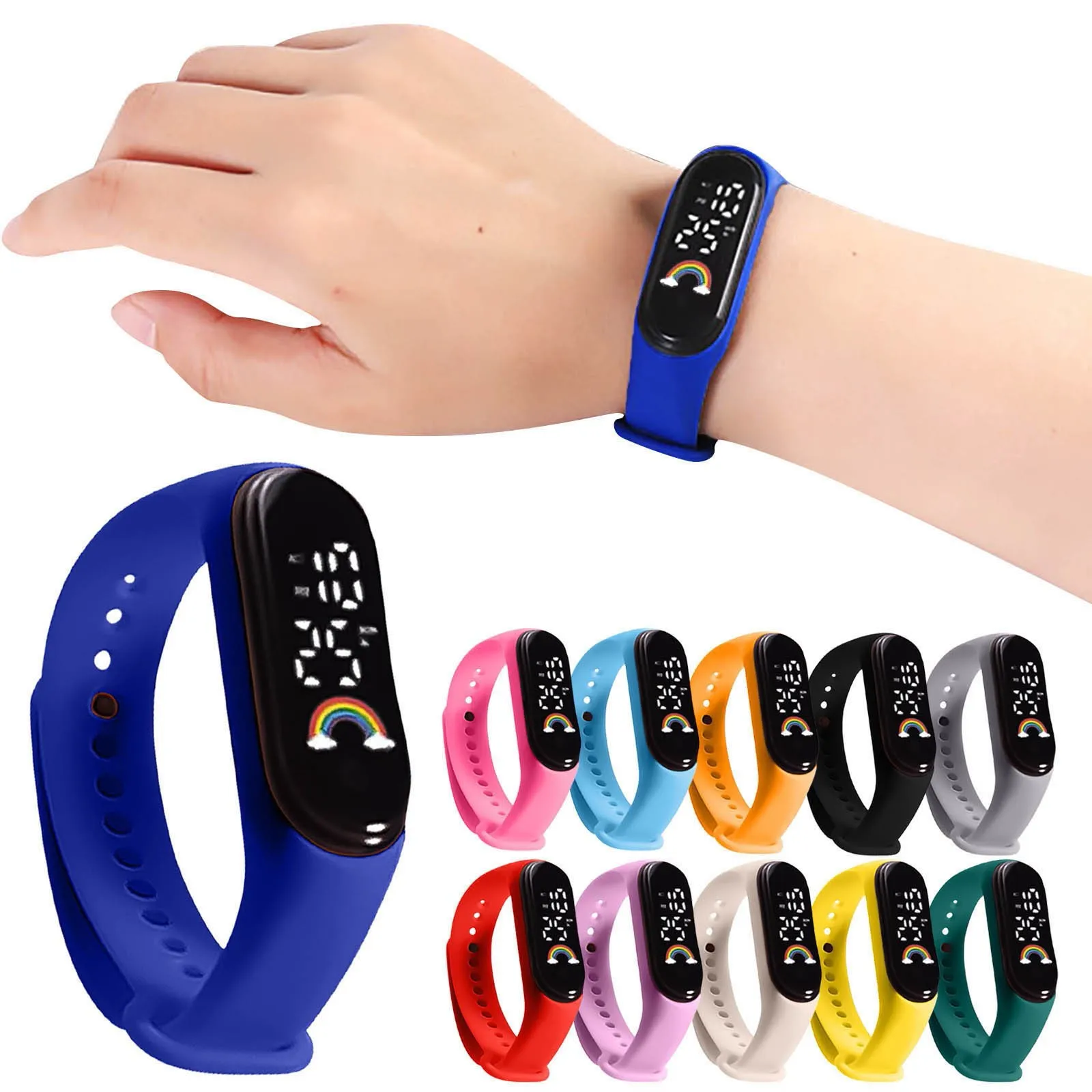 Children'S Digital Watch Waterproof Smart Touch Led Watch Multicolor Outdoor Sports Fashion Cartoon Watch Birthday Gift