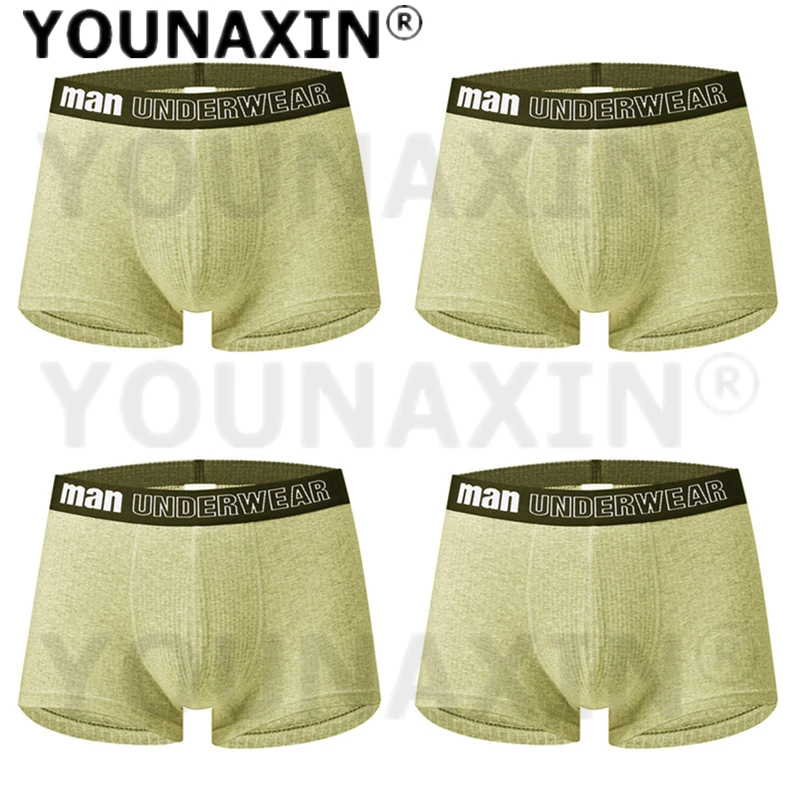 

4 шт. мужские трусы-боксеры большого размера, нижнее белье, хлопковые однотонные трусики для мальчиков, дышащие трусы, трусы S, M, L, XL, 2XL, 3XL