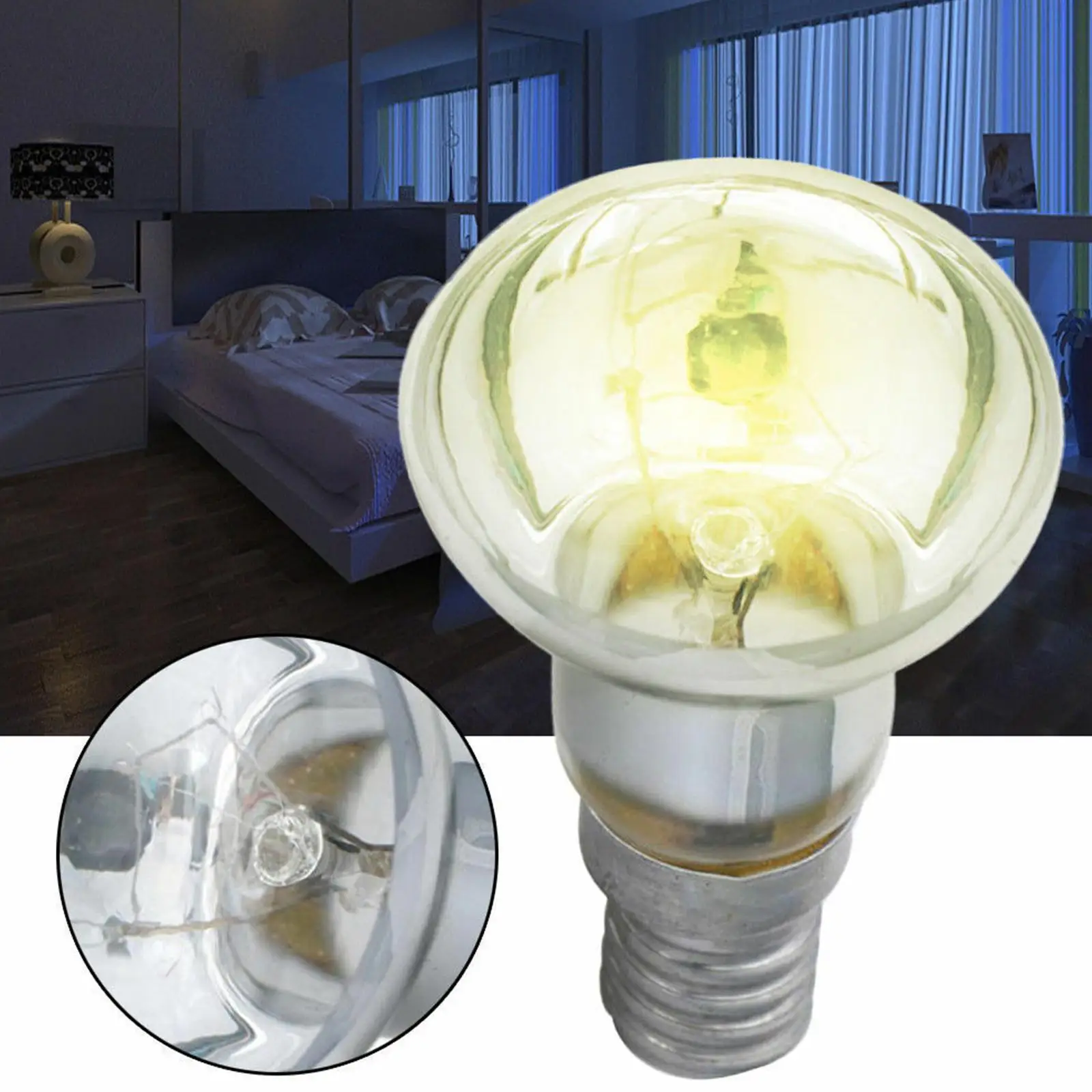 Clear Edison Bulb E14 Light Holder R39 Reflector Spot Light Bulb Lava Lamp 30W Incandescent Filament Lamp For Bedroom Office