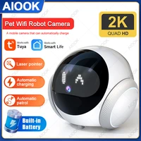 Cámara robot AIOOK S1 Carga automática HD 2K 121 ° Cámara gran angular 5G WIFI Robot móvil intercomunicador bidireccional seguimiento de mascotas LED Emoji