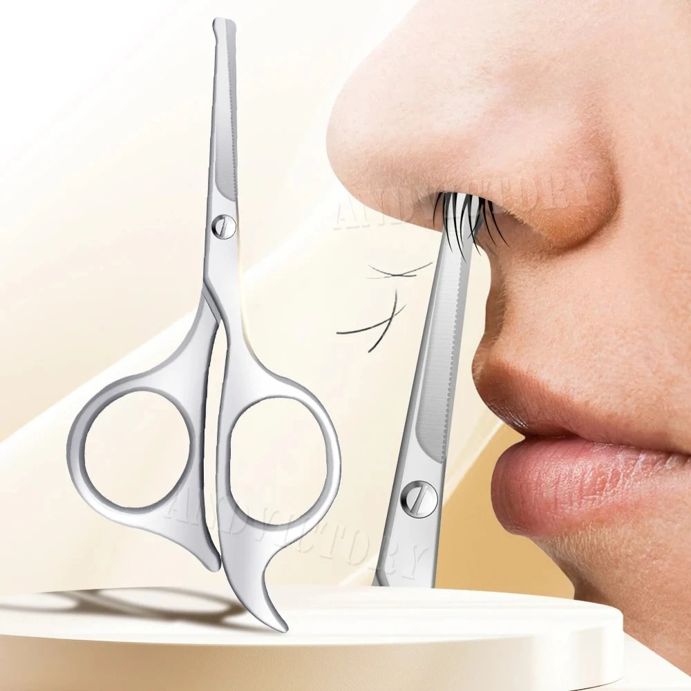 1Pcs Nose Hair Scissors Makeup Tool Facial Hair Remover Round Tip Safe Health Small Grooming Scissors for Trimming Eyebrow